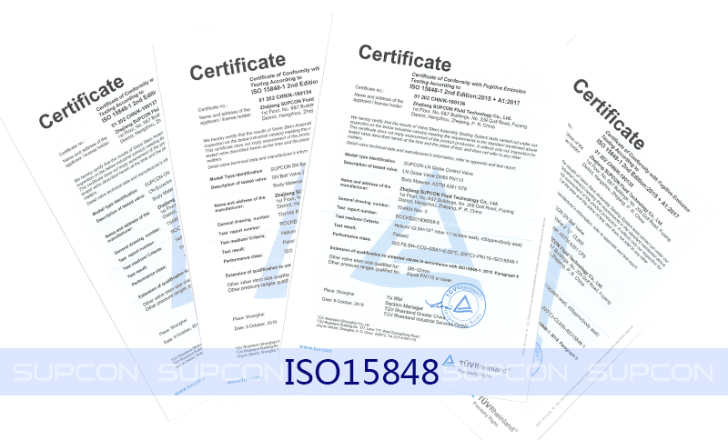 SUPCON Control valves have acquired ISO15848 Low fugitive emission certification from TüV Rheinland Group